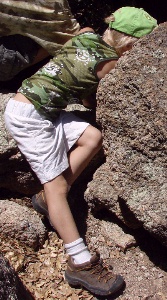 Rookie geocacher at the Fox's Den.